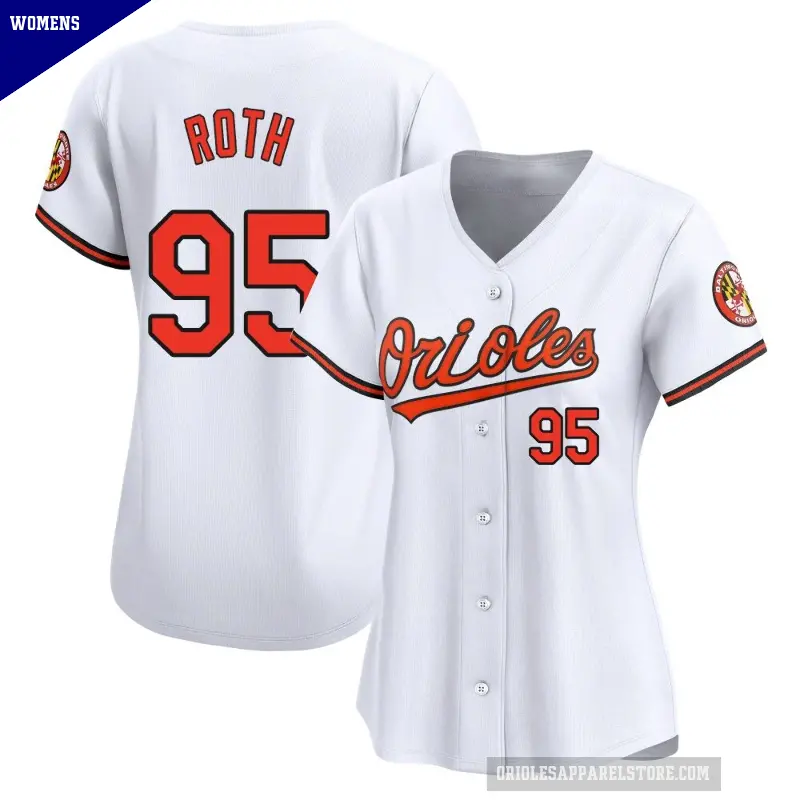 Women's No.95 Houston Roth Baltimore Orioles White Limited Home Jersey