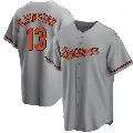 Youth No.13 Heston Kjerstad Baltimore Orioles Gray Replica Road Jersey