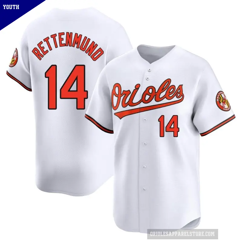 Youth No.14 Merv Rettenmund Baltimore Orioles White Limited Home Jersey