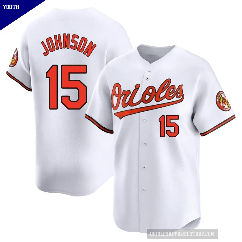 Youth No.15 Davey Johnson Baltimore Orioles White Limited Home Jersey