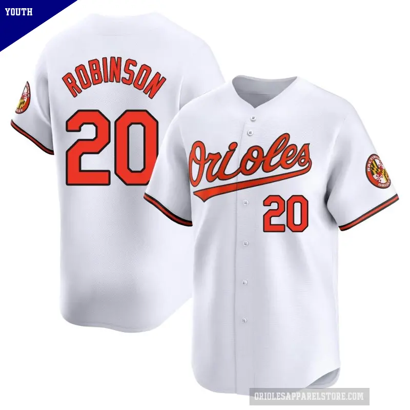 Youth No.20 Frank Robinson Baltimore Orioles White Limited Home Jersey