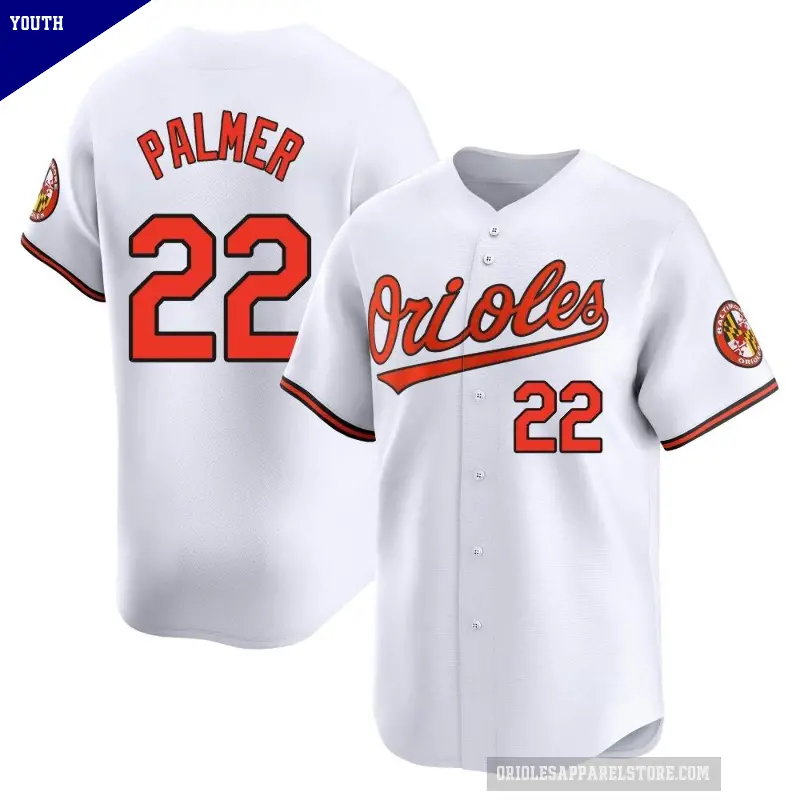 Youth No.22 Jim Palmer Baltimore Orioles White Limited Home Jersey