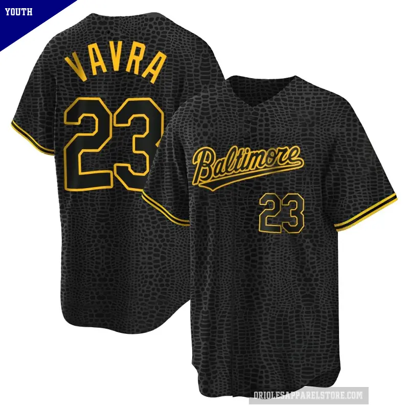 Youth No.23 Terrin Vavra Baltimore Orioles Black Replica Snake Skin City Jersey