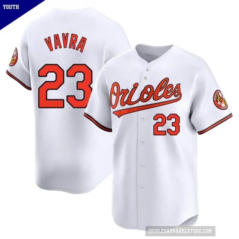 Youth No.23 Terrin Vavra Baltimore Orioles White Limited Home Jersey