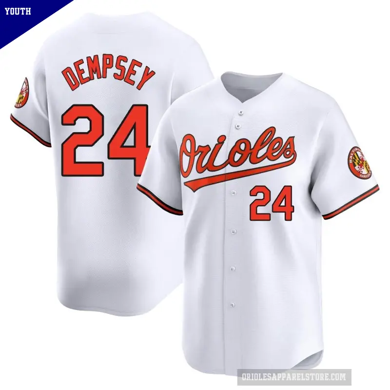 Youth No.24 Rick Dempsey Baltimore Orioles White Limited Home Jersey