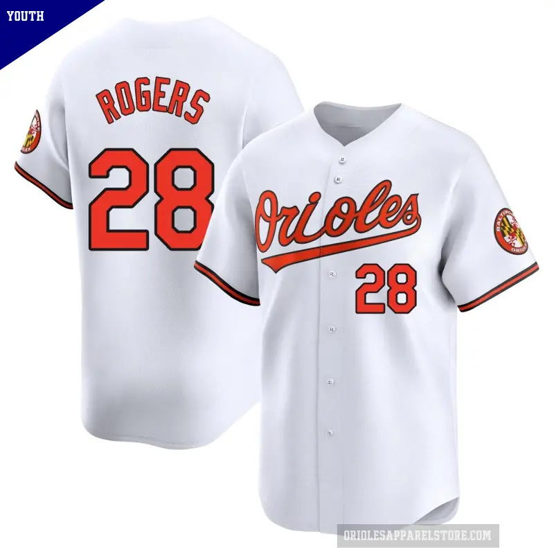 Youth No.28 Trevor Rogers Baltimore Orioles White Limited Home Jersey