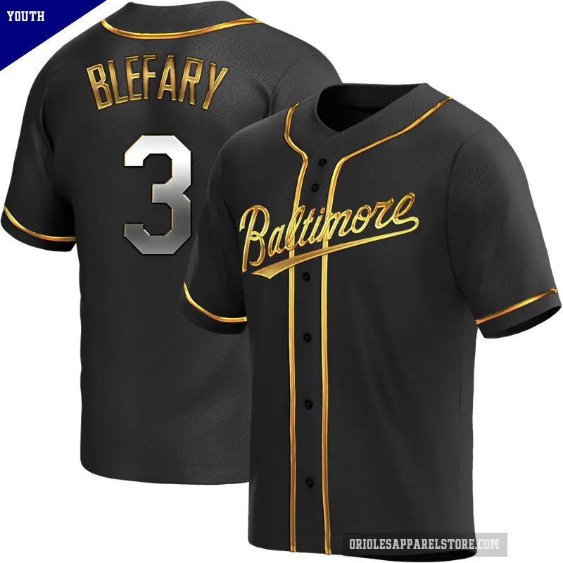 Youth No.3 Curt Blefary Baltimore Orioles Gold Replica Black en Alternate Jersey