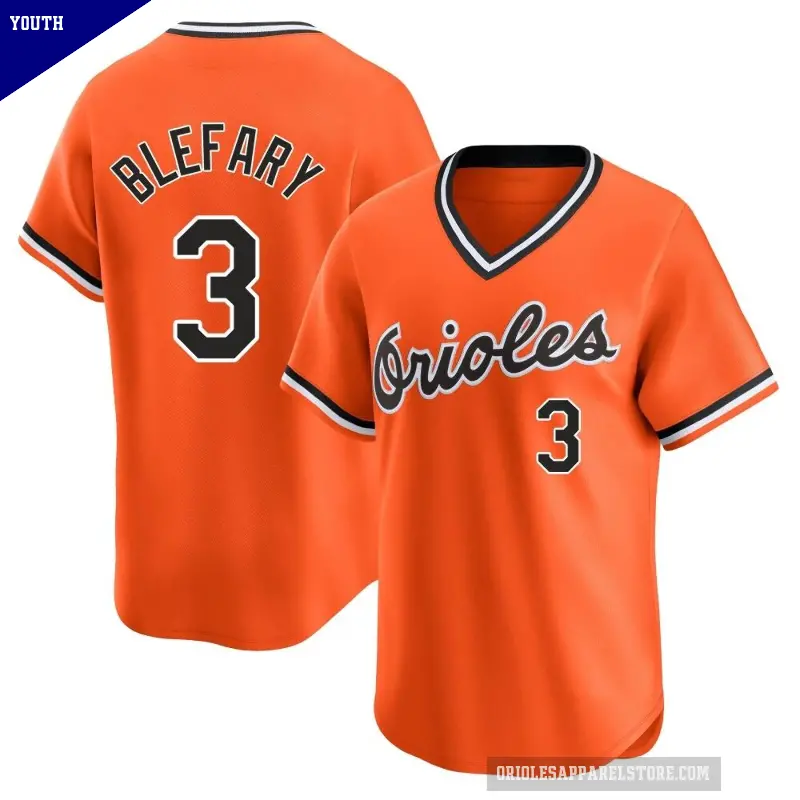 Youth No.3 Curt Blefary Baltimore Orioles Orange Limited Cooperstown Collection Jersey