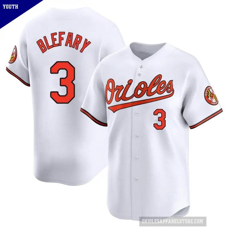 Youth No.3 Curt Blefary Baltimore Orioles White Limited Home Jersey