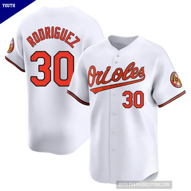 Youth No.30 Grayson Rodriguez Baltimore Orioles White Limited Home Jersey