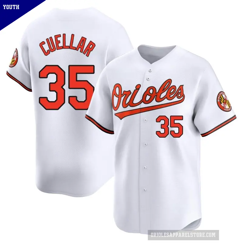 Youth No.35 Mike Cuellar Baltimore Orioles White Limited Home Jersey