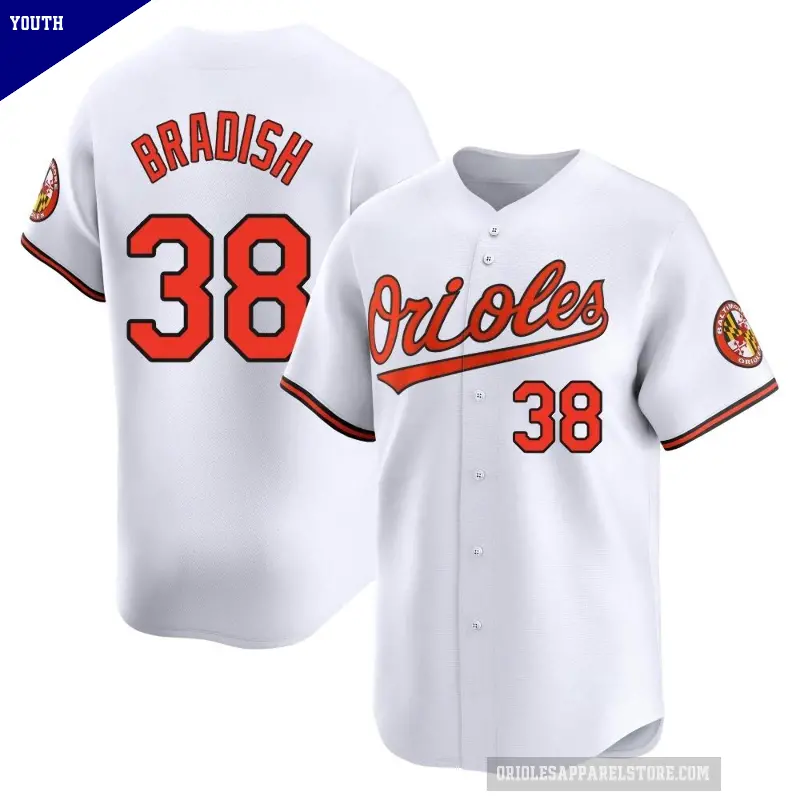 Youth No.38 Kyle Bradish Baltimore Orioles White Limited Home Jersey
