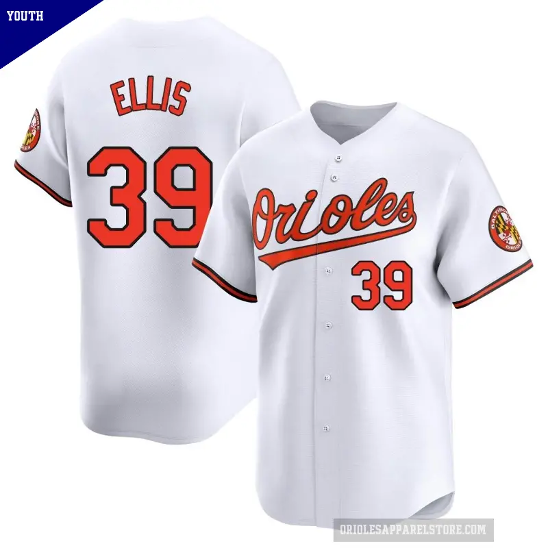 Youth No.39 Chris Ellis Baltimore Orioles White Limited Home Jersey