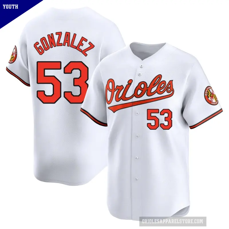 Youth No.53 Luis Gonzalez Baltimore Orioles White Limited Home Jersey