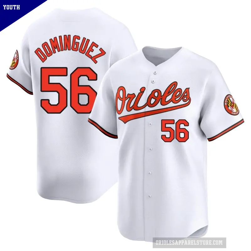 Youth No.56 Seranthony Dominguez Baltimore Orioles White Limited Home Jersey