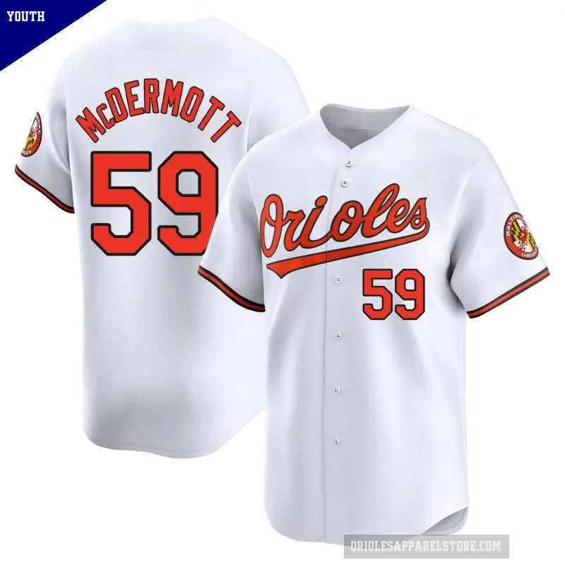 Youth No.59 Chayce McDermott Baltimore Orioles White Limited Home Jersey