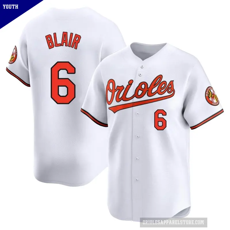Youth No.6 Paul Blair Baltimore Orioles White Limited Home Jersey
