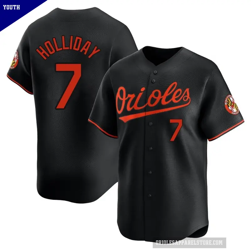 Youth No.7 Jackson Holliday Baltimore Orioles Black Limited Alternate Jersey