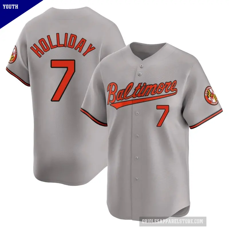 Youth No.7 Jackson Holliday Baltimore Orioles Gray Limited Road Jersey