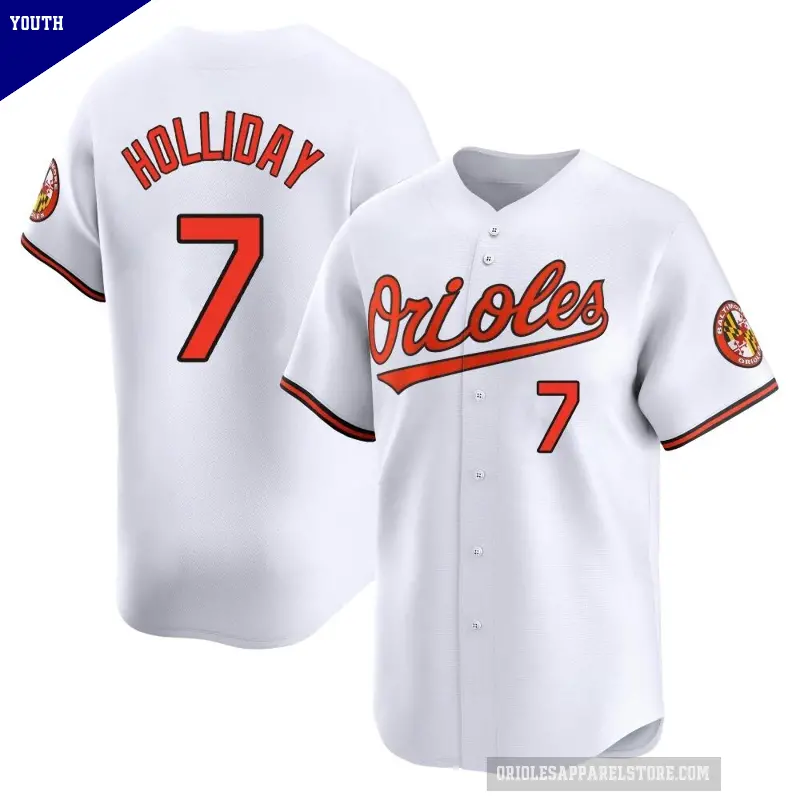 Youth No.7 Jackson Holliday Baltimore Orioles White Limited Home Jersey