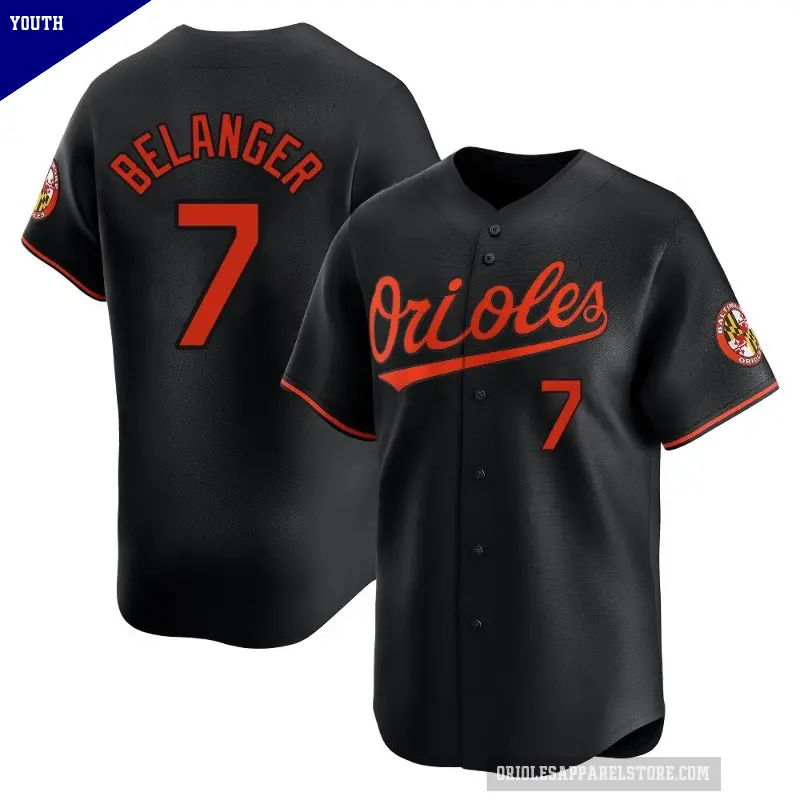 Youth No.7 Mark Belanger Baltimore Orioles Black Limited Alternate Jersey