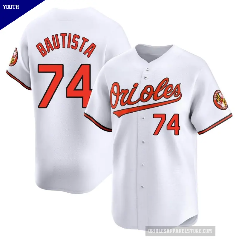 Youth No.74 Felix Bautista Baltimore Orioles White Limited Home Jersey