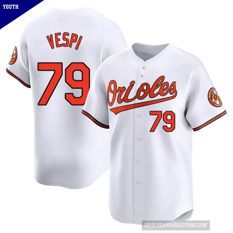 Youth No.79 Nick Vespi Baltimore Orioles White Limited Home Jersey