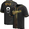 Youth No.8 Cal Ripken Baltimore Orioles Gold Replica Black en Alternate Jersey