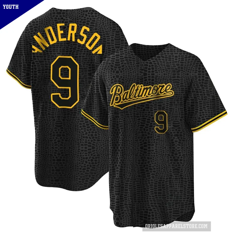 Youth No.9 Brady Anderson Baltimore Orioles Black Replica Snake Skin City Jersey