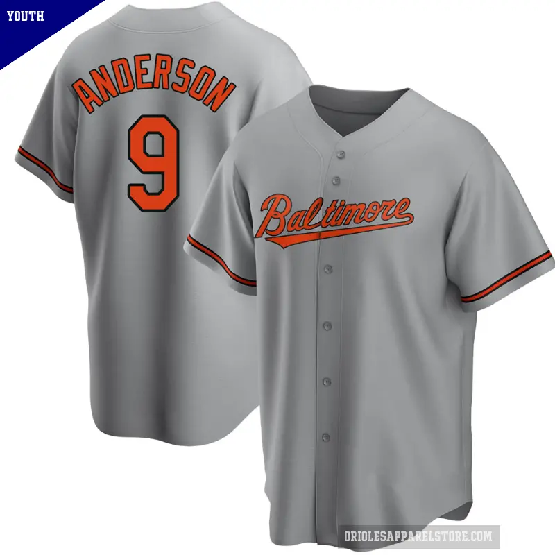 Youth No.9 Brady Anderson Baltimore Orioles Gray Replica Road Jersey