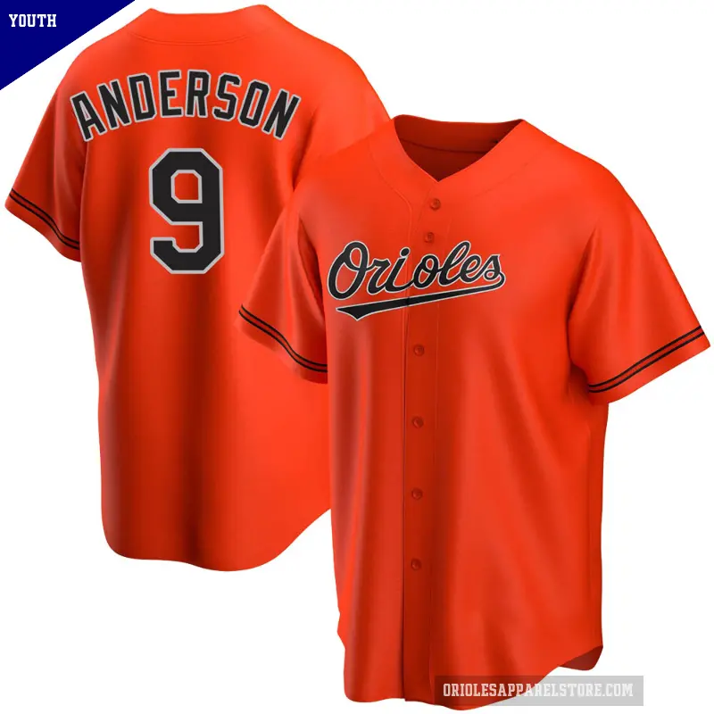 Youth No.9 Brady Anderson Baltimore Orioles Orange Replica Alternate Jersey