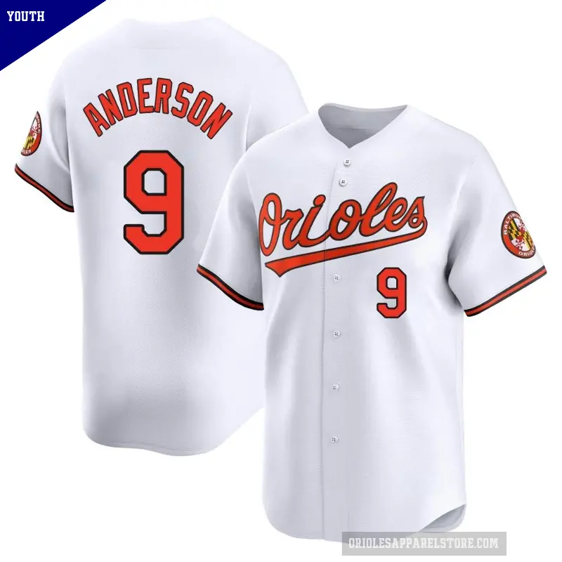 Youth No.9 Brady Anderson Baltimore Orioles White Limited Home Jersey