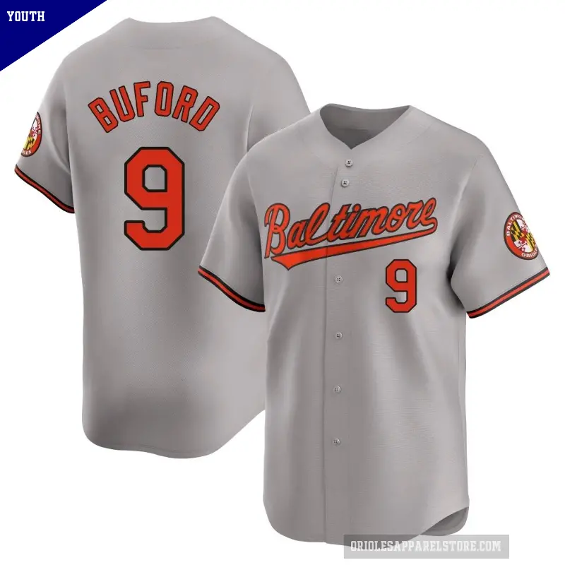 Youth No.9 Don Buford Baltimore Orioles Gray Limited Road Jersey