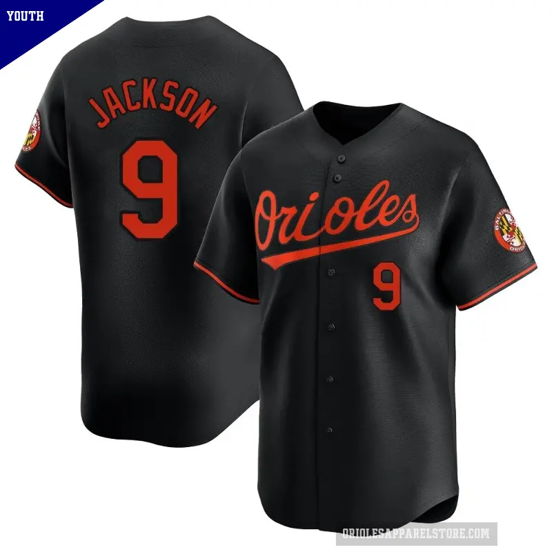 Youth No.9 Reggie Jackson Baltimore Orioles Black Limited Alternate Jersey