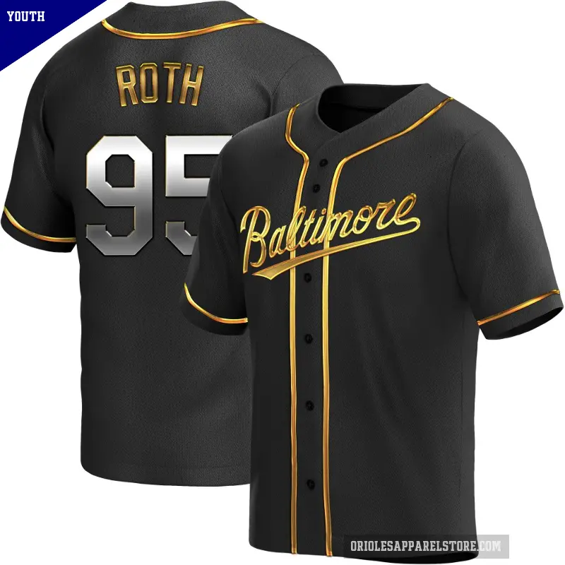 Youth No.95 Houston Roth Baltimore Orioles Gold Replica Black en Alternate Jersey